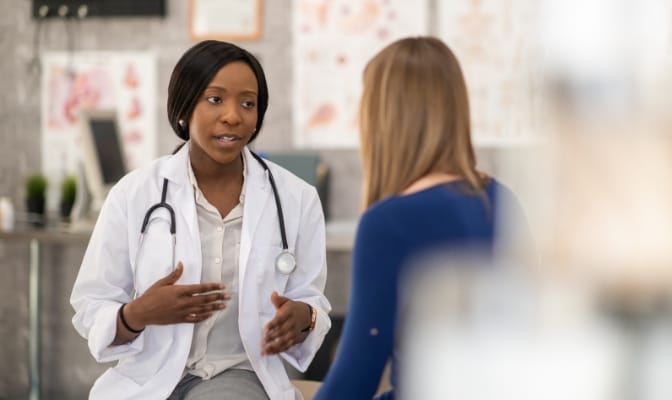 Discussion between patient and healthcare provider