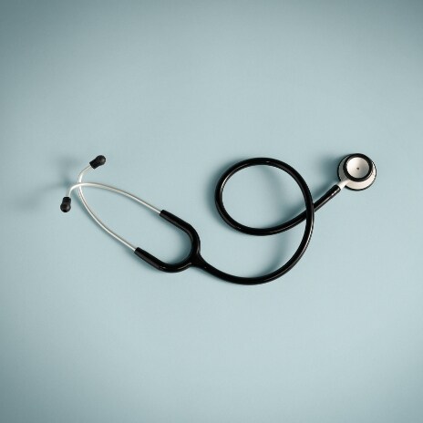 Stethoscope on a blue background